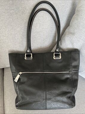 Tignanello Black Leather Tote